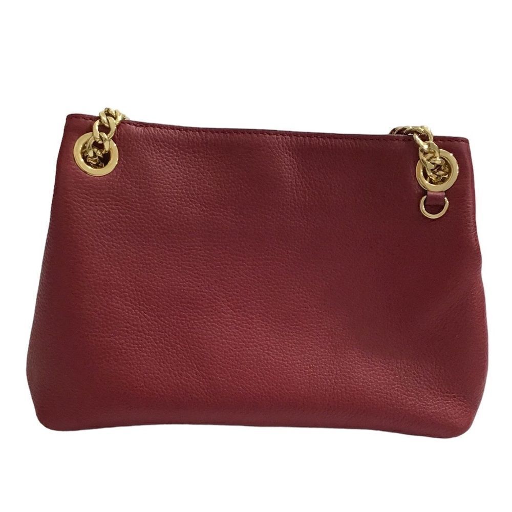 Michael Kors Red Pebble Leather Shoulder Crossbody Bag